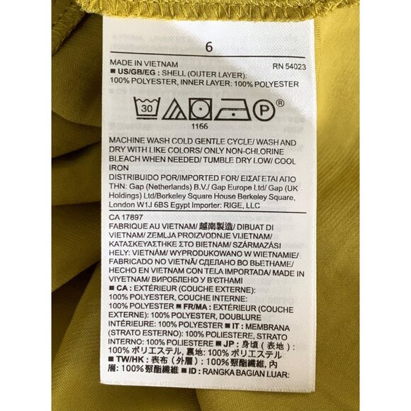 Banana Republic Long Sleeve Tiered Dress Mini Gold Sz 4 Drop Waist NWT $128 6930 - Picture 5 of 16